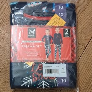 Member's Mark Kids Pajama Set - Navy and Red